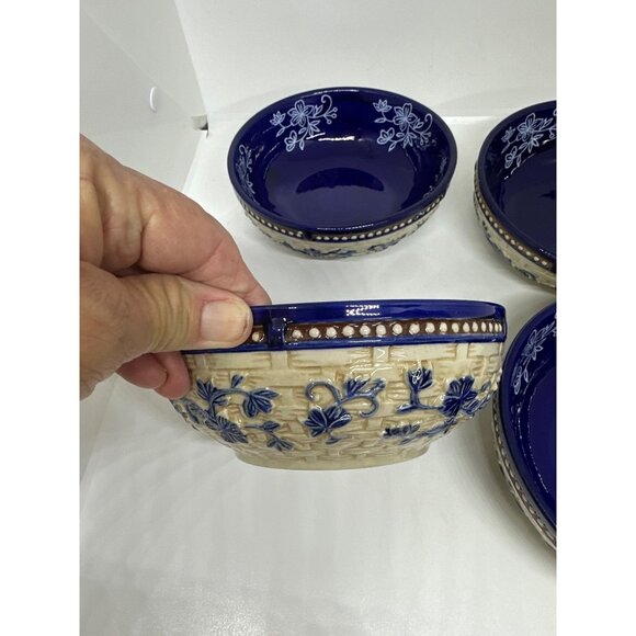 Temp-tations Floral Lace 16 oz Handpainted 6" Bowl Cereal Soup Dessert Set of 4 - Picture 8 of 8